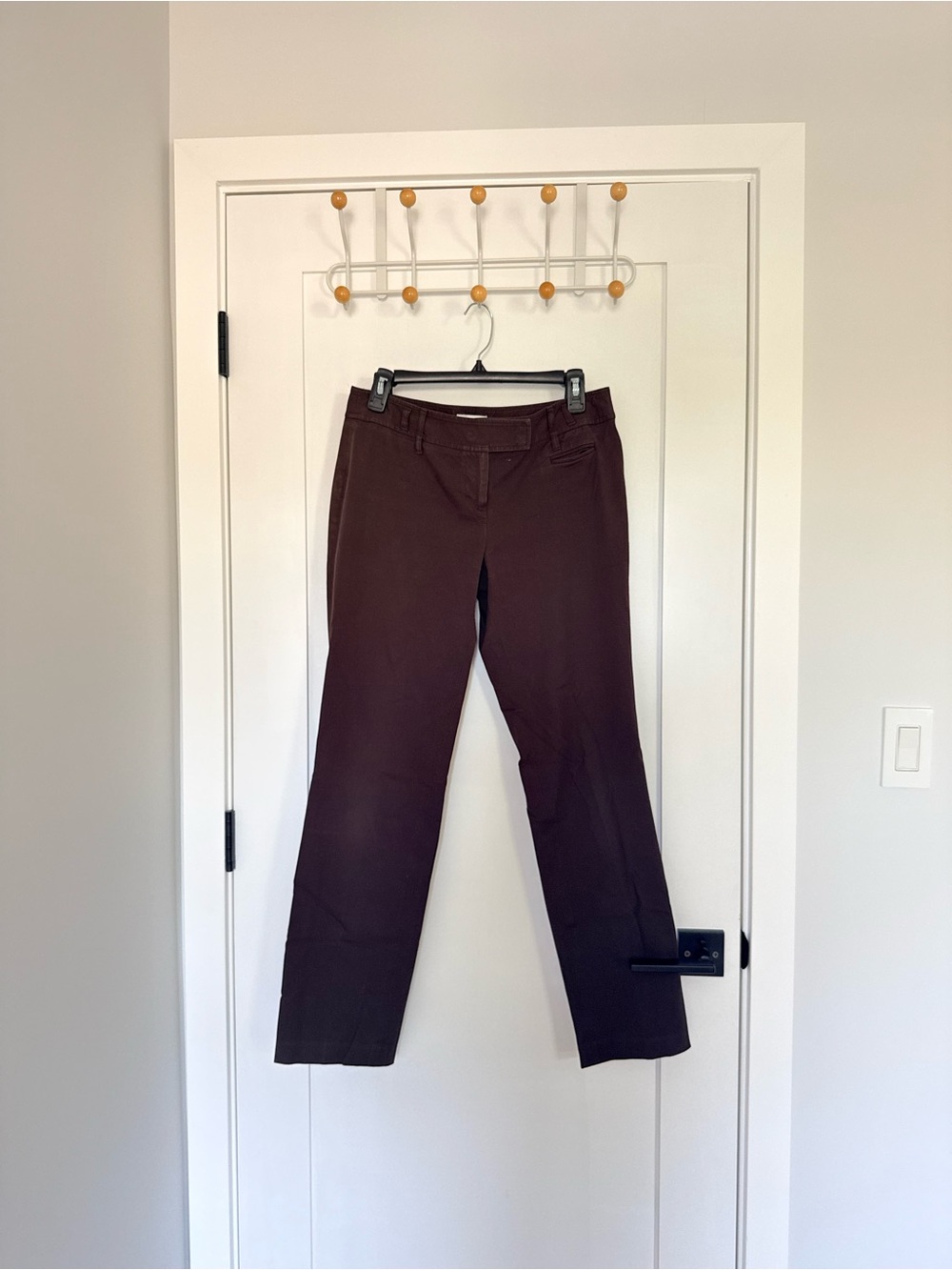 LOFT Straight Leg Pants in Dark Brown